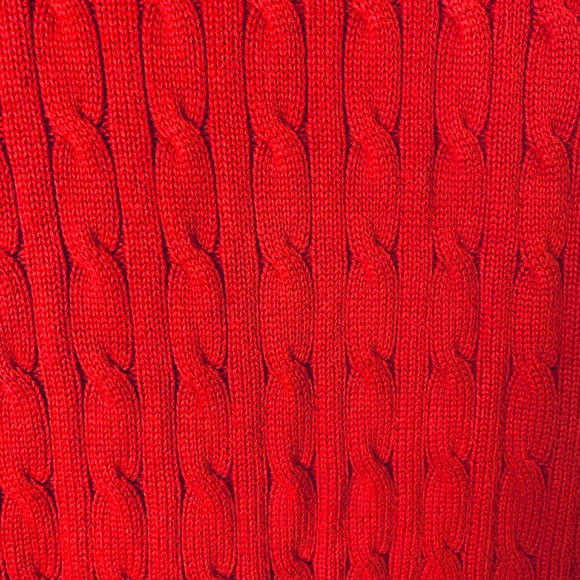 Polo Ralph Lauren Red Sweater Vest Mens XL (18-20) Cable Knit Pony Logo Preppy - Picture 6 of 11